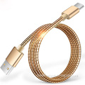 Metal Spring USB Cable, USB A to Lightning Cable / Type C Cable / Micro USB Cable, Fast Charging and Data Sync Type C Cable